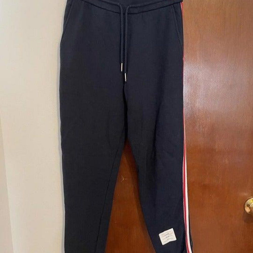 THOM BROWNE Colorblock Pattern Lounge Blue Bottoms